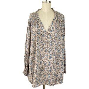 Molly & Isadora Womens Plus Size 2XL Blouse‎ Floral Prairie Cottagecore Boho
